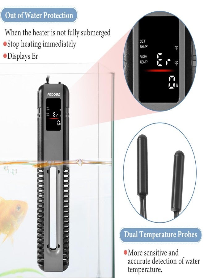 FEDOUR 600W 800W Titanium Aquarium Heater with External Controller, LED Digital Display Submersible Heater with Overheating Protection, for up to 220Gallon Fish and Turtle Tank (800W for up to 220Gal) - Image 5